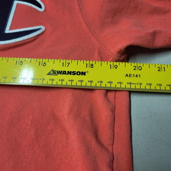 Vintage Look Champion Big C Embroidered Orange T-Shirt Men's Size Large Top - Picture 10 of 12